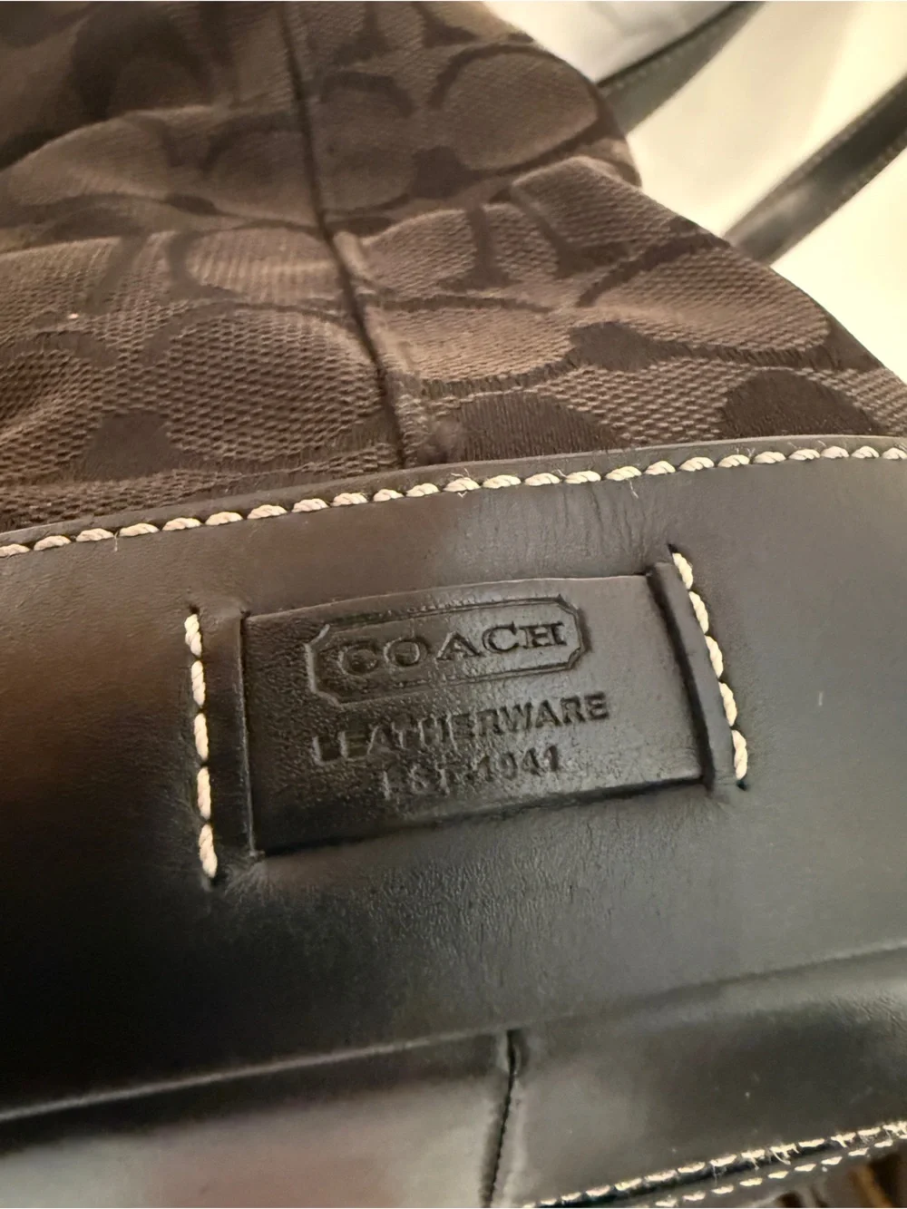 Coach Signature Canvas Buckle Tote in Dark Brown, Black, Y2K era bag - Picture 9 of 15